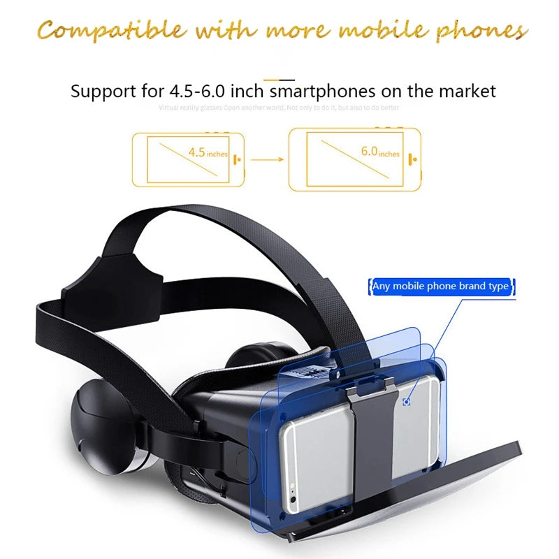 VR Glasses 3D Virtual Reality Headset Helmet For Phone Lenses Goggles Devices Viar Smart Smartphones Cell Game Viewer Mobile Set
