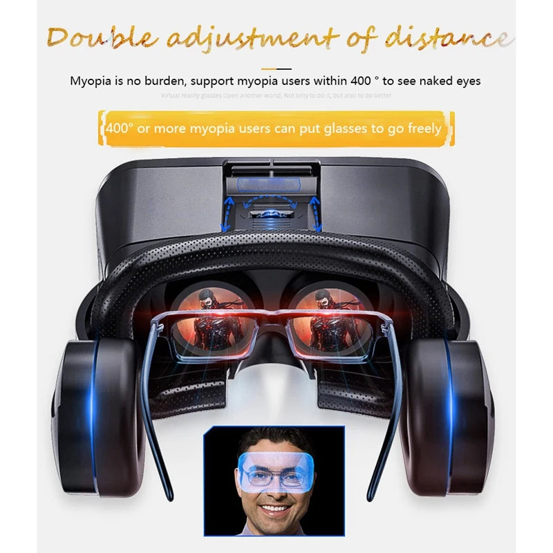 VR Glasses 3D Virtual Reality Headset Helmet For Phone Lenses Goggles Devices Viar Smart Smartphones Cell Game Viewer Mobile Set
