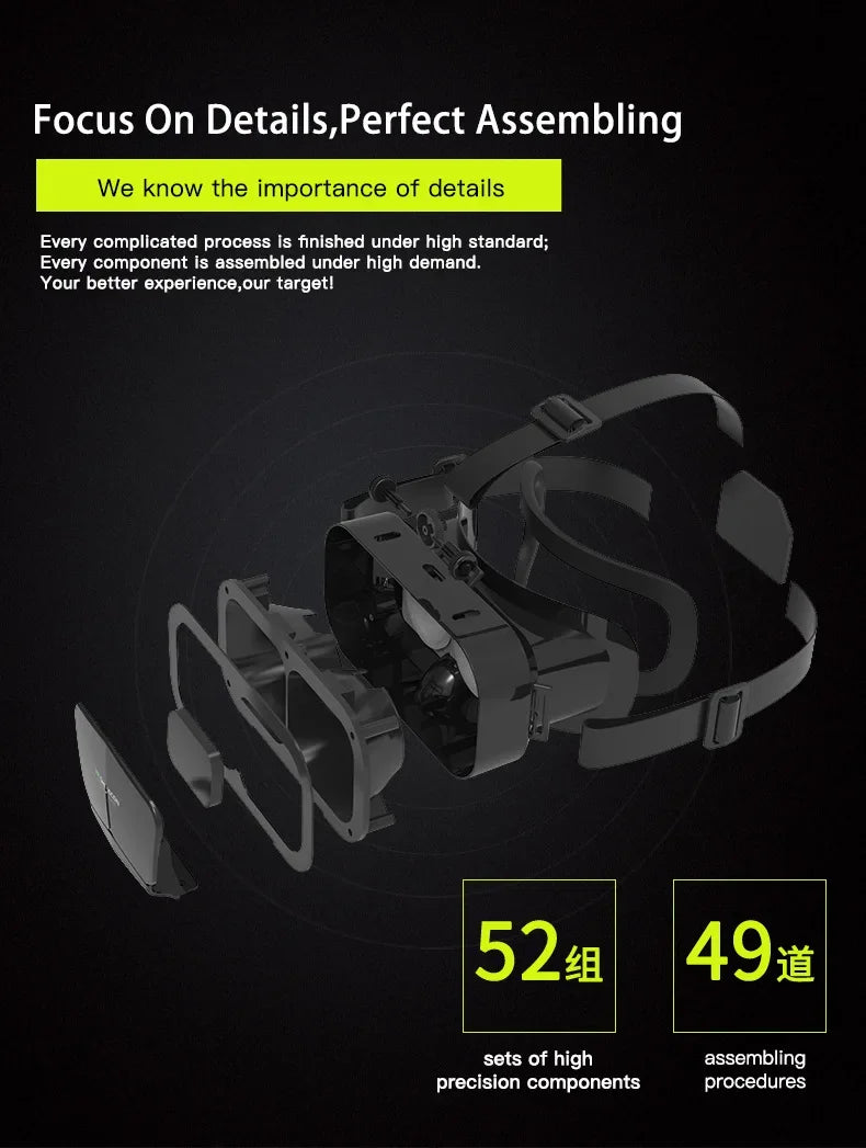 VR Glasses 3D Viar Phone Virtual Reality Headset Helmet Devices Smart Lenses Goggles For Smartphones Cell Hedset Mobile Game Set
