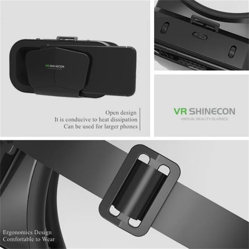 3D Virtual Reality VR Glasses For Phone Mobile Smartphones 7 Inch Headset Helmet Game Wirth Real Viar Goggles Cell Device Lenses