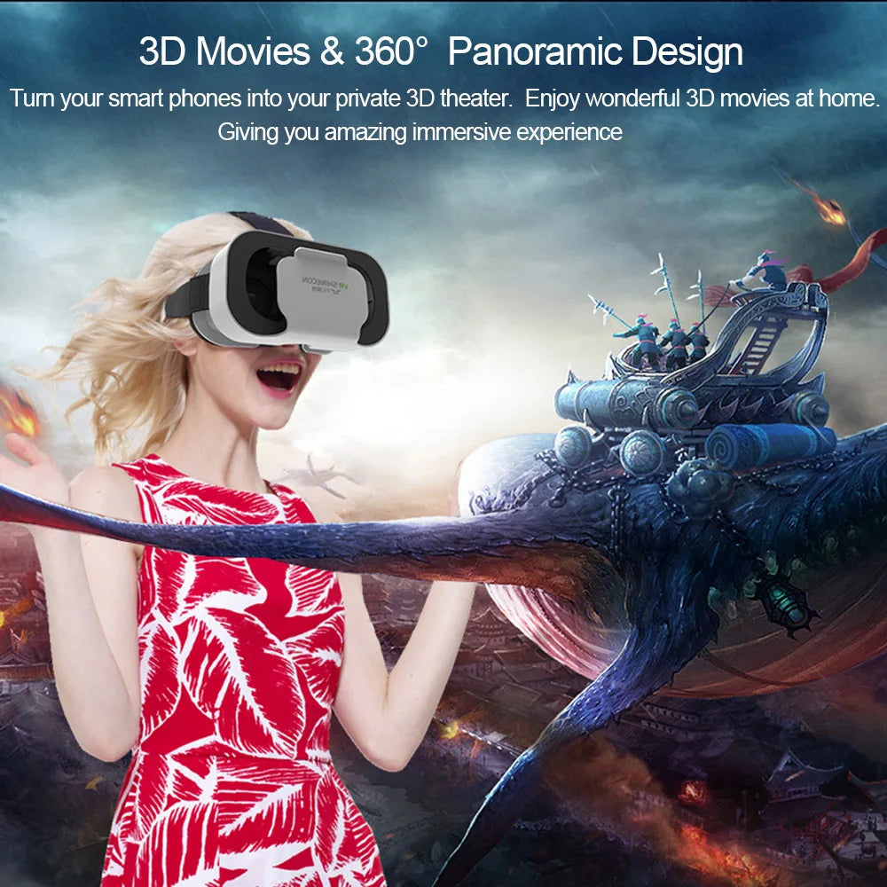 3D Virtual Reality VR Glasses For Phone Mobile Smartphones 7 Inch Headset Helmet Game Wirth Real Viar Goggles Cell Device Lenses