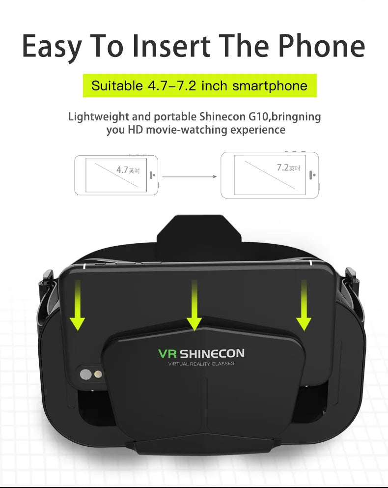 3D Virtual Reality VR Glasses For Phone Mobile Smartphones 7 Inch Headset Helmet Game Wirth Real Viar Goggles Cell Device Lenses