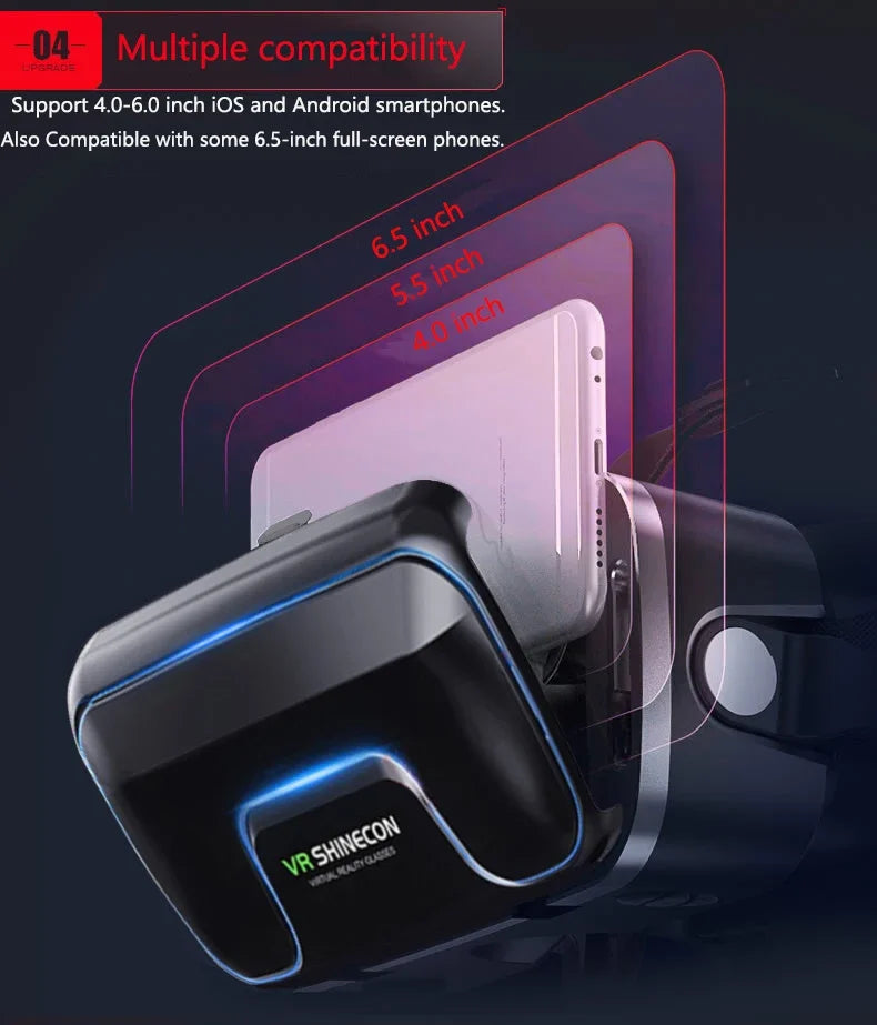 VR Glasses 3D Viar Phone Virtual Reality Headset Helmet Devices Smart Lenses Goggles For Smartphones Cell Hedset Mobile Game Set