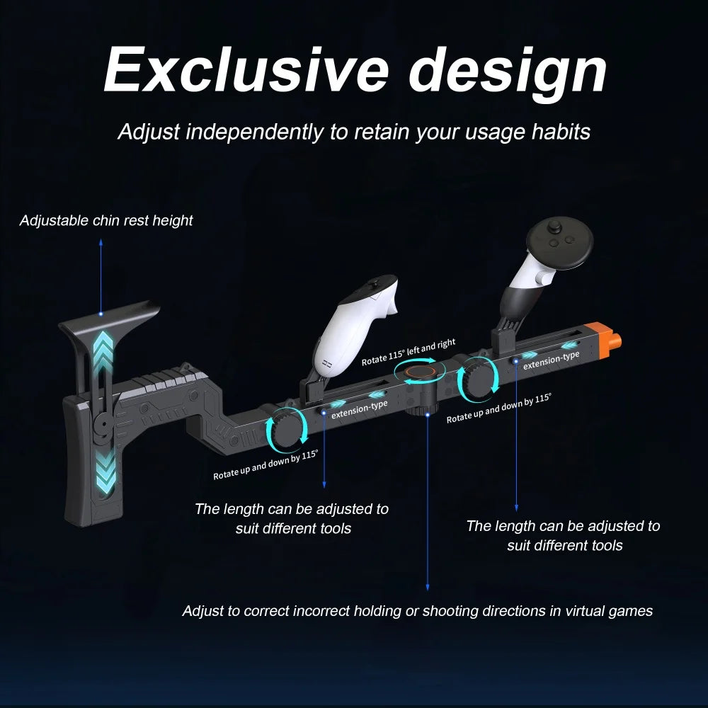 VR Gaming Experience Magnetic VR Games Rifle Gun Suitable For Meta Quest 3S/Quest 3 VR Game Accessories For Kids Adult