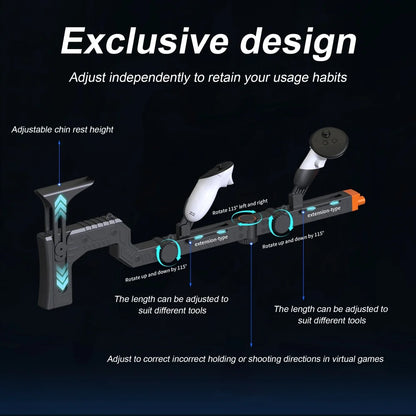 VR Gaming Experience Magnetic VR Games Rifle Gun Suitable For Meta Quest 3S/Quest 3 VR Game Accessories For Kids Adult