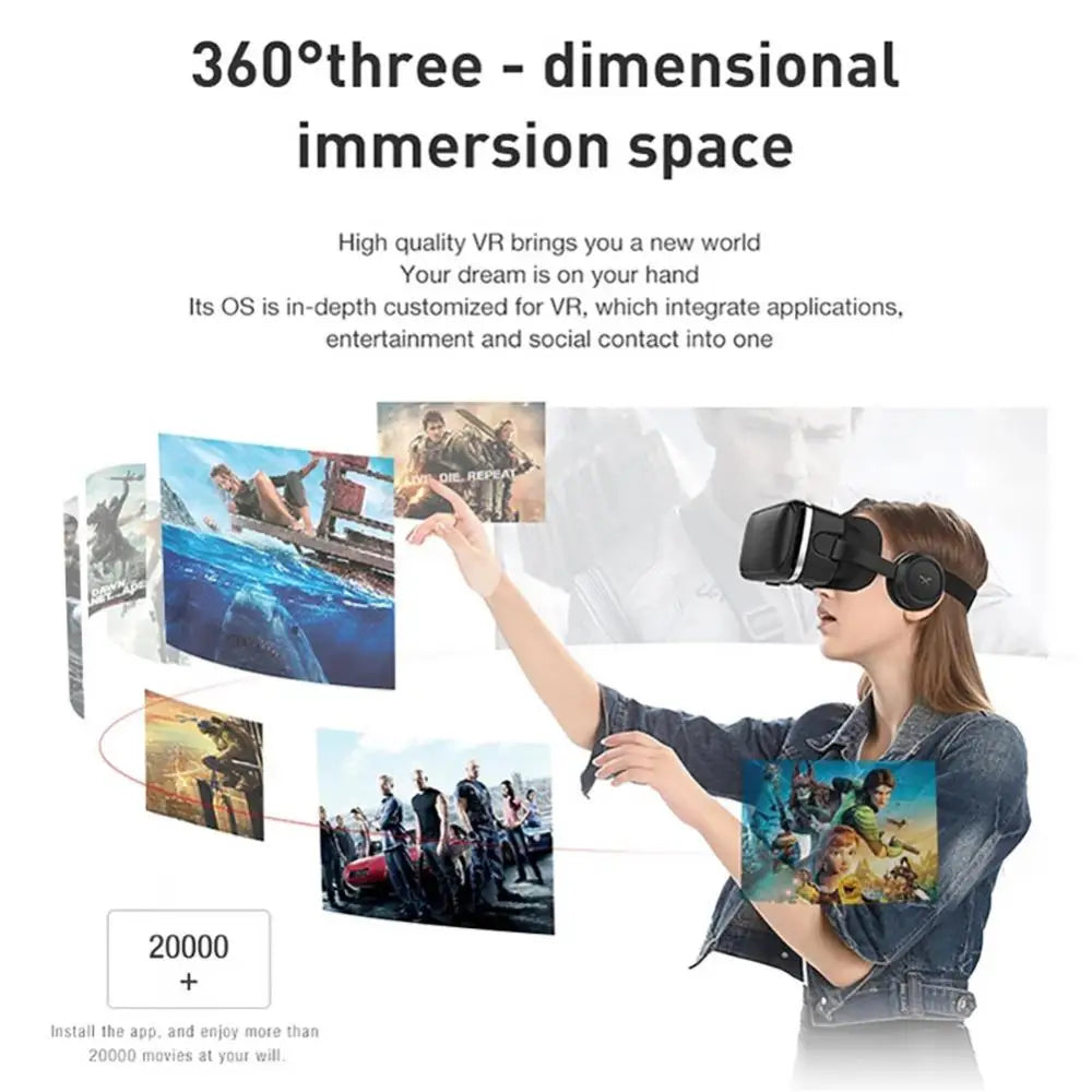 VR Glasses 3D Virtual Reality Headset Helmet For Phone Lenses Goggles Devices Viar Smart Smartphones Cell Game Viewer Mobile Set
