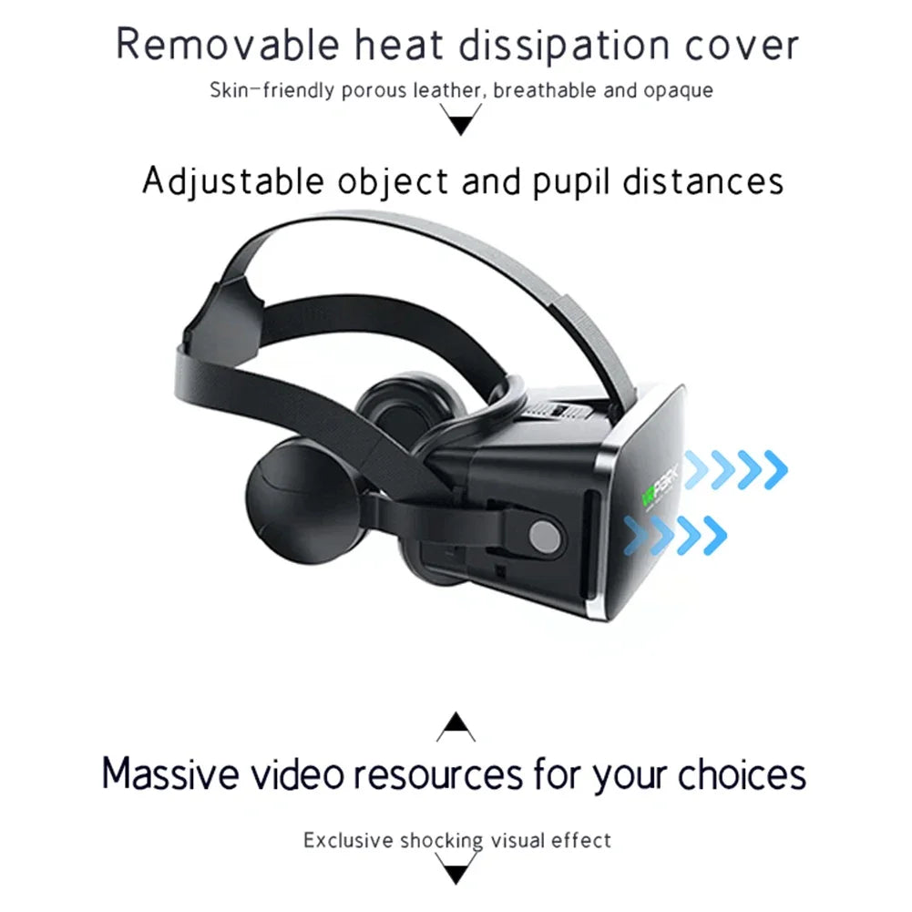 Virtual Reality VR Glasses 3D Headset Bluetooth Devices Smart Phone Helmet Goggles Lenses Smartphone Viar Headphones Cell Mobile