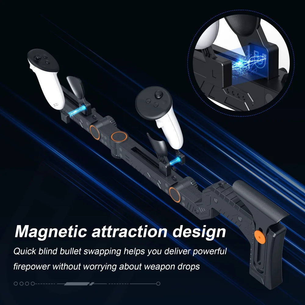 VR Gaming Experience Magnetic VR Games Rifle Gun Suitable For Meta Quest 3S/Quest 3 VR Game Accessories For Kids Adult