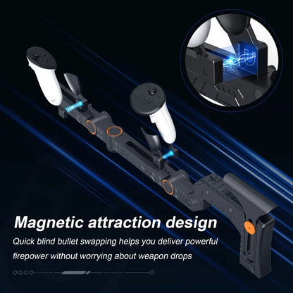 VR Gaming Experience Magnetic VR Games Rifle Gun Suitable For Meta Quest 3S/Quest 3 VR Game Accessories For Kids Adult