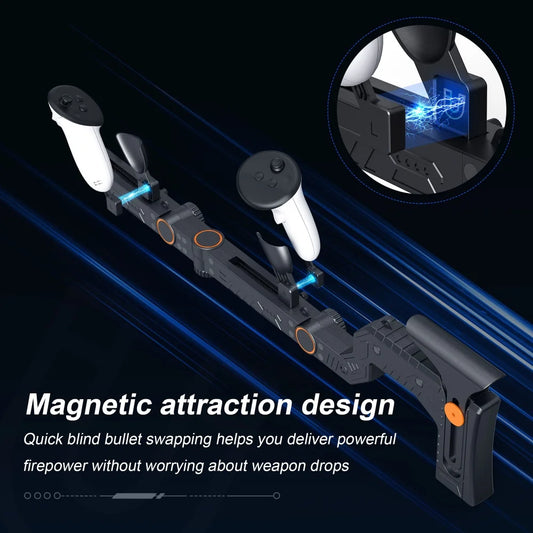 VR Gaming Experience Magnetic VR Games Rifle Gun Suitable For Meta Quest 3S/Quest 3 VR Game Accessories For Kids Adult