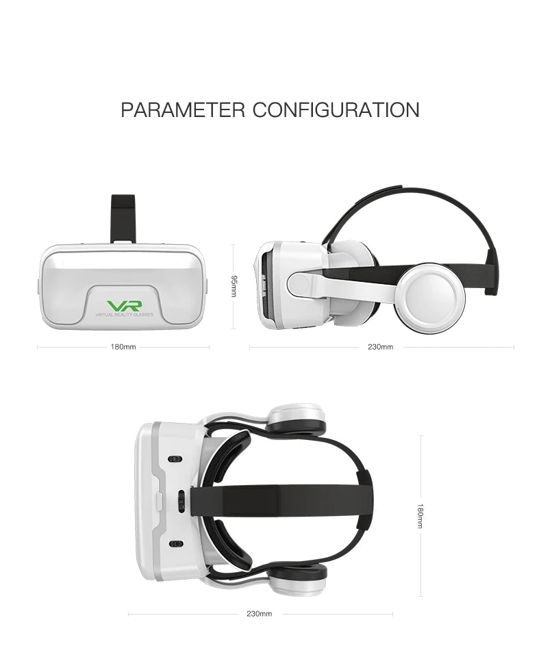 3D Virtual Reality VR Glasses For Phone Mobile Smartphones 7 Inch Headset Helmet Game Wirth Real Viar Goggles Cell Device Lenses