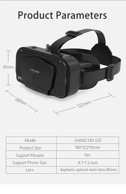 3D Virtual Reality VR Glasses For Phone Mobile Smartphones 7 Inch Headset Helmet Game Wirth Real Viar Goggles Cell Device Lenses
