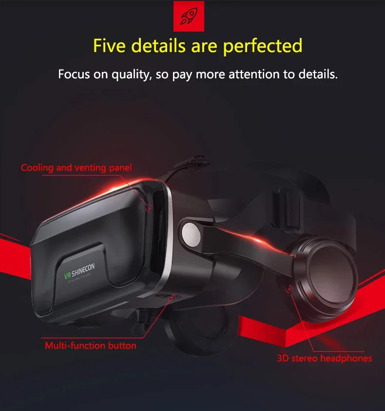 VR Glasses 3D Viar Phone Virtual Reality Headset Helmet Devices Smart Lenses Goggles For Smartphones Cell Hedset Mobile Game Set