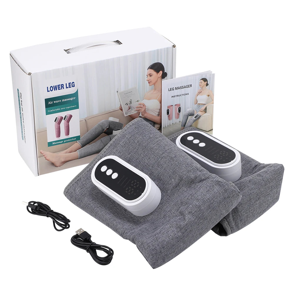 Electric Leg Massager Thigh Calf Air Compression Massager 3 Modes 360° All-Round Wrap Massage Leg Muscle Improve Calf Edema