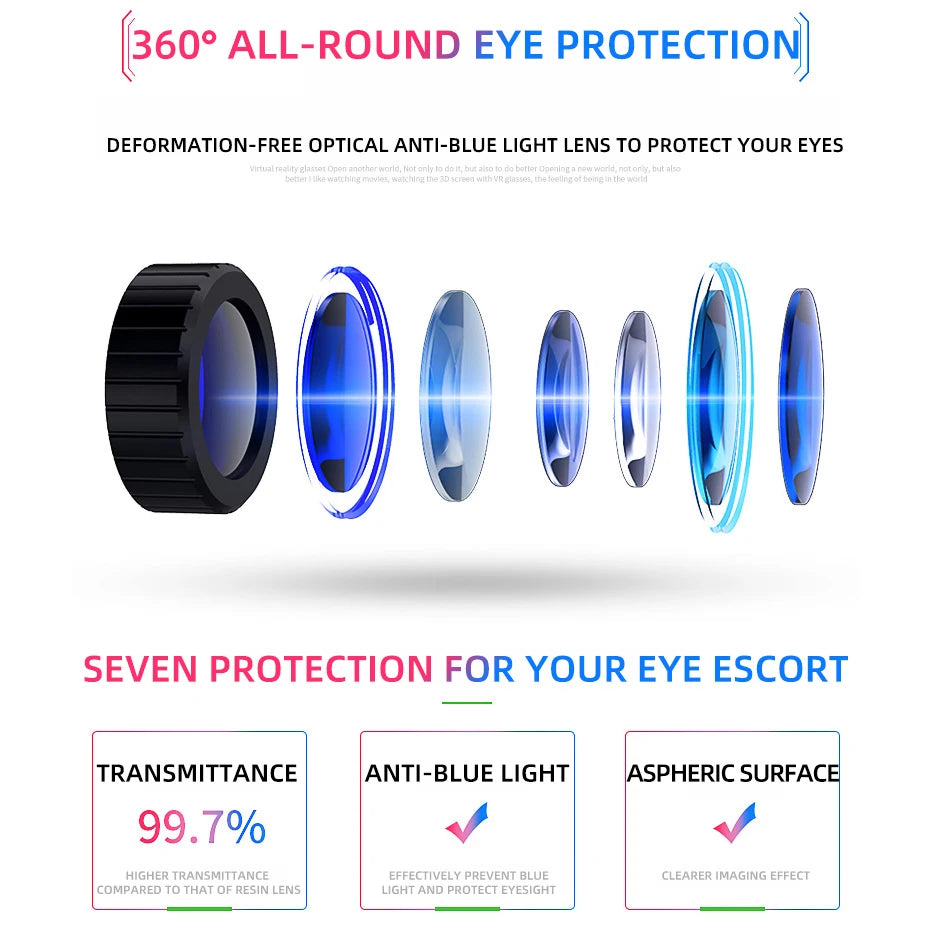 VR Glasses 3D Virtual Reality Headset Helmet For Phone Lenses Goggles Devices Viar Smart Smartphones Cell Game Viewer Mobile Set
