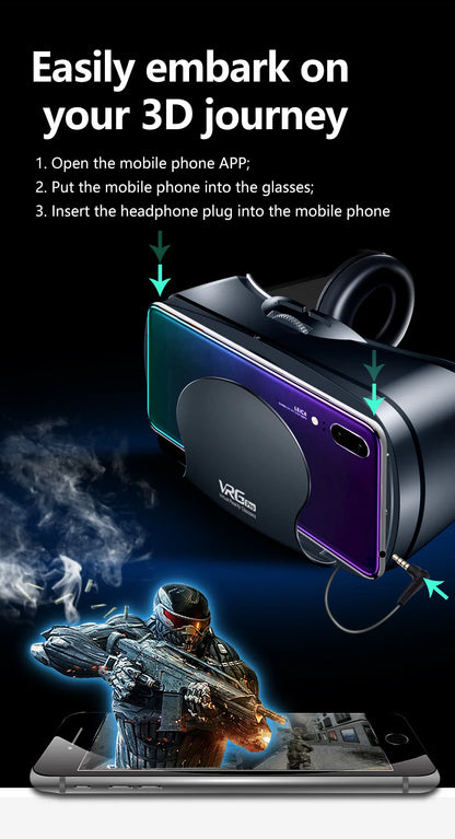 Virtual Reality 3D VR Glasses Helmet Devices Lenses Headset Goggle Smart Smartphone Cell Phone Mobile Viar Realidade Game Viewer