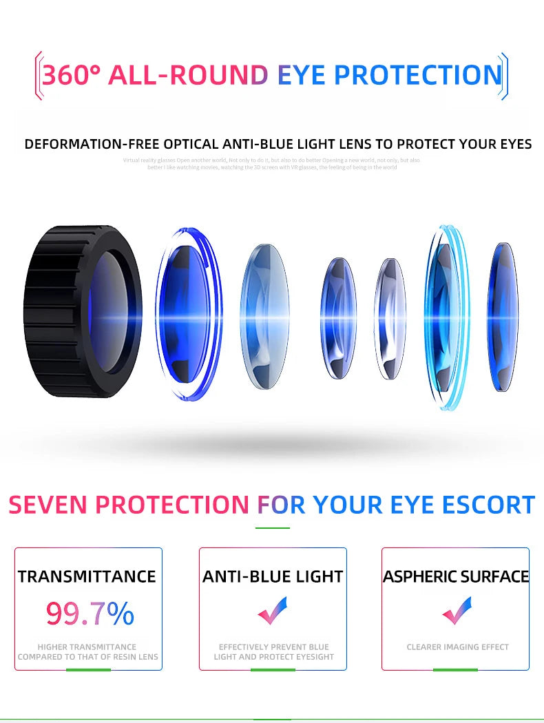 VR Glasses 3D Virtual Reality Headset Helmet For Phone Lenses Goggles Devices Viar Smart Smartphones Cell Game Viewer Mobile Set