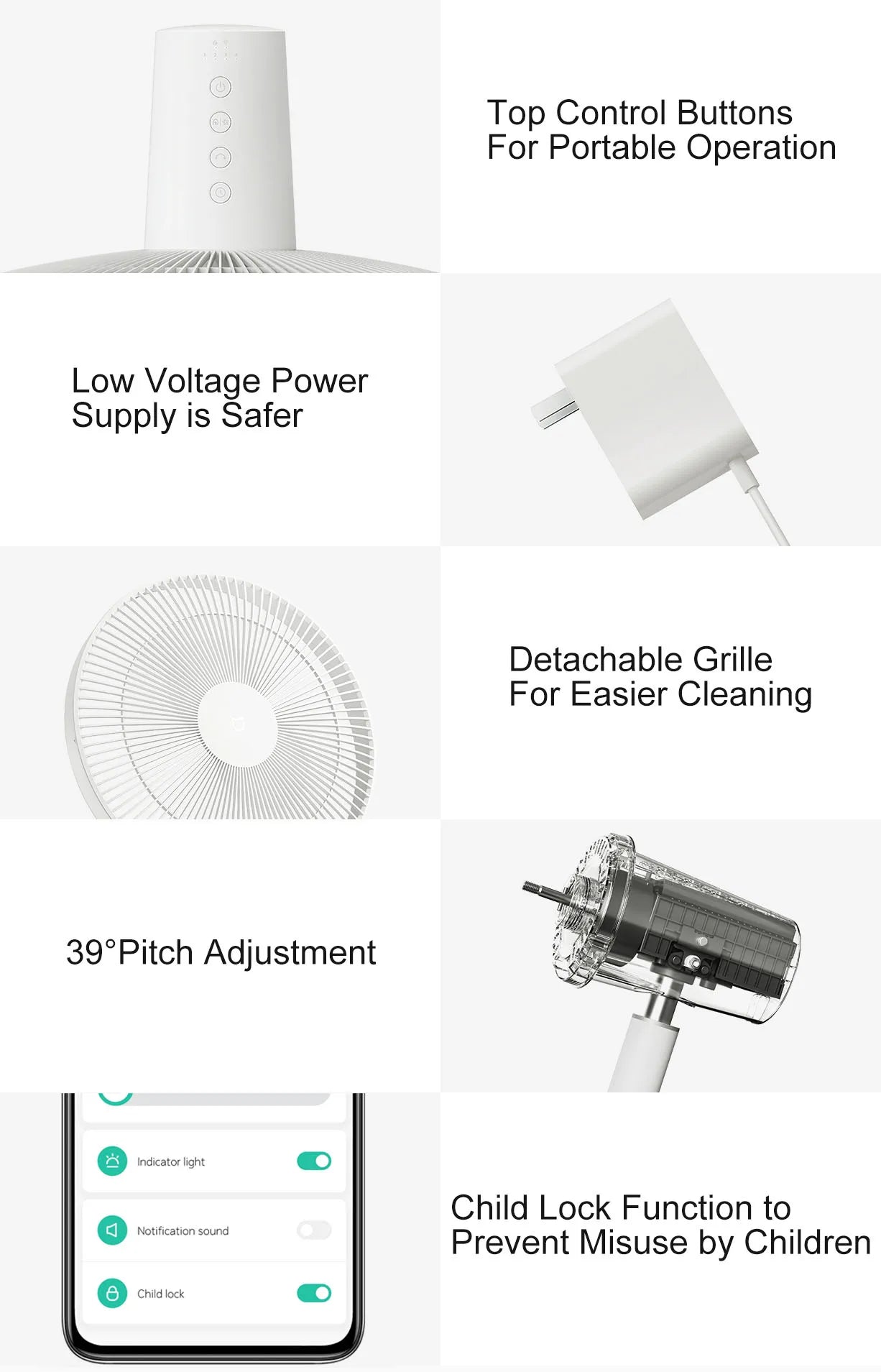 MIJIA Smart DC Inverter Floor Fan 1X Upgrade With 7-Blade,140° Wide-Angle Airflow,Low 25.6dB Noise Fan,Power Bank Support