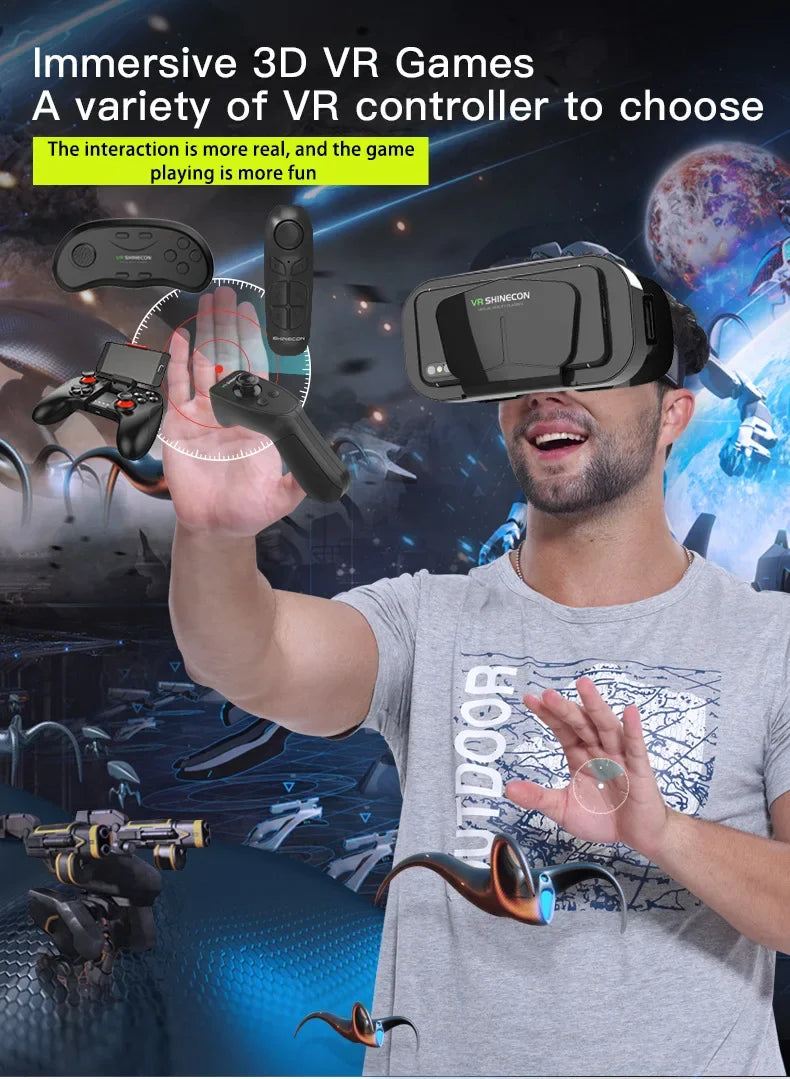 VR Glasses 3D Viar Phone Virtual Reality Headset Helmet Devices Smart Lenses Goggles For Smartphones Cell Hedset Mobile Game Set