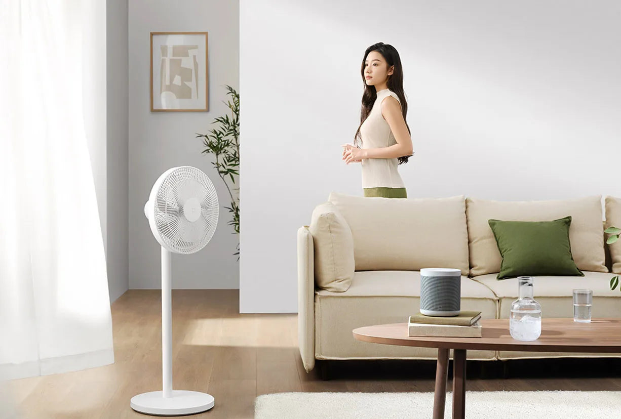 MIJIA Smart DC Inverter Floor Fan 1X Upgrade With 7-Blade,140° Wide-Angle Airflow,Low 25.6dB Noise Fan,Power Bank Support
