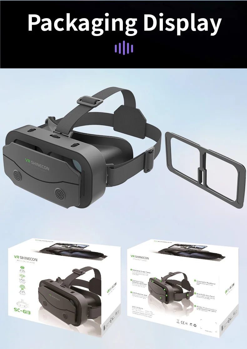 3D Virtual Reality VR Glasses For Phone Mobile Smartphones 7 Inch Headset Helmet Game Wirth Real Viar Goggles Cell Device Lenses