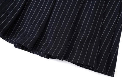AS AW25 pinstripe collection slip dress + knit mockneck top + embroidery cableknit + stripe pleat skirt