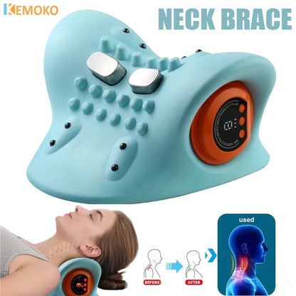 Electric Cervical Massager Spine Stretch Neck Shoulder Cervical Muscle Relaxation Device Shoulder Massag Pillow Spine Correction
