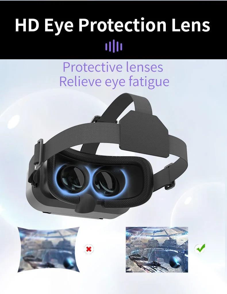 3D Virtual Reality VR Glasses For Phone Mobile Smartphones 7 Inch Headset Helmet Game Wirth Real Viar Goggles Cell Device Lenses