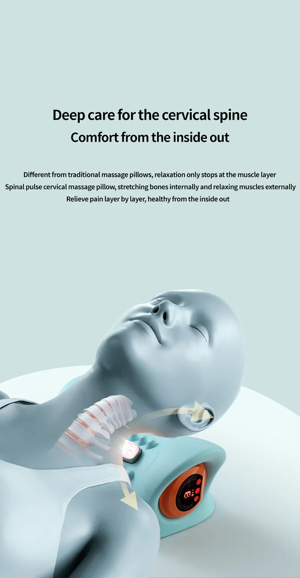 Electric Cervical Massager Spine Stretch Neck Shoulder Cervical Muscle Relaxation Device Shoulder Massag Pillow Spine Correction