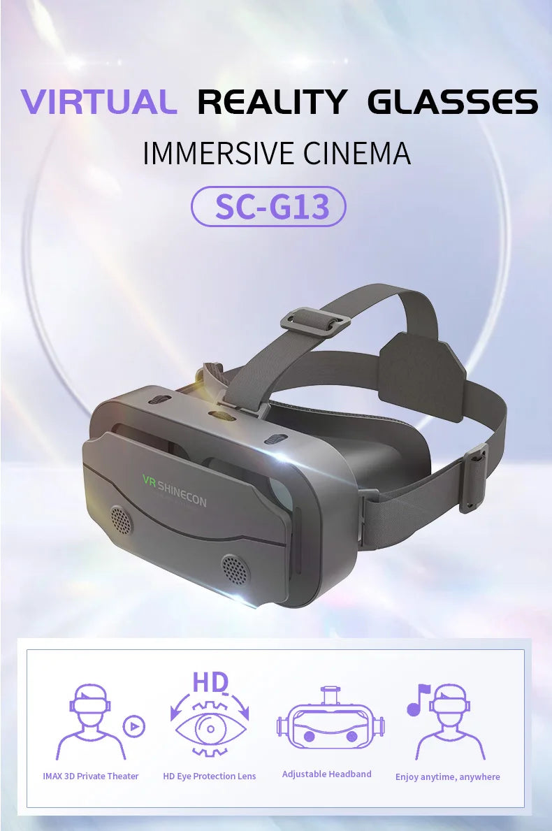 3D Virtual Reality VR Glasses For Phone Mobile Smartphones 7 Inch Headset Helmet Game Wirth Real Viar Goggles Cell Device Lenses