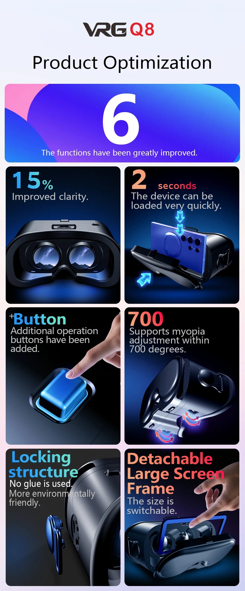 Virtual Reality 3D VR Glasses Helmet Devices Lenses Headset Goggle Smart Smartphone Cell Phone Mobile Viar Realidade Game Viewer