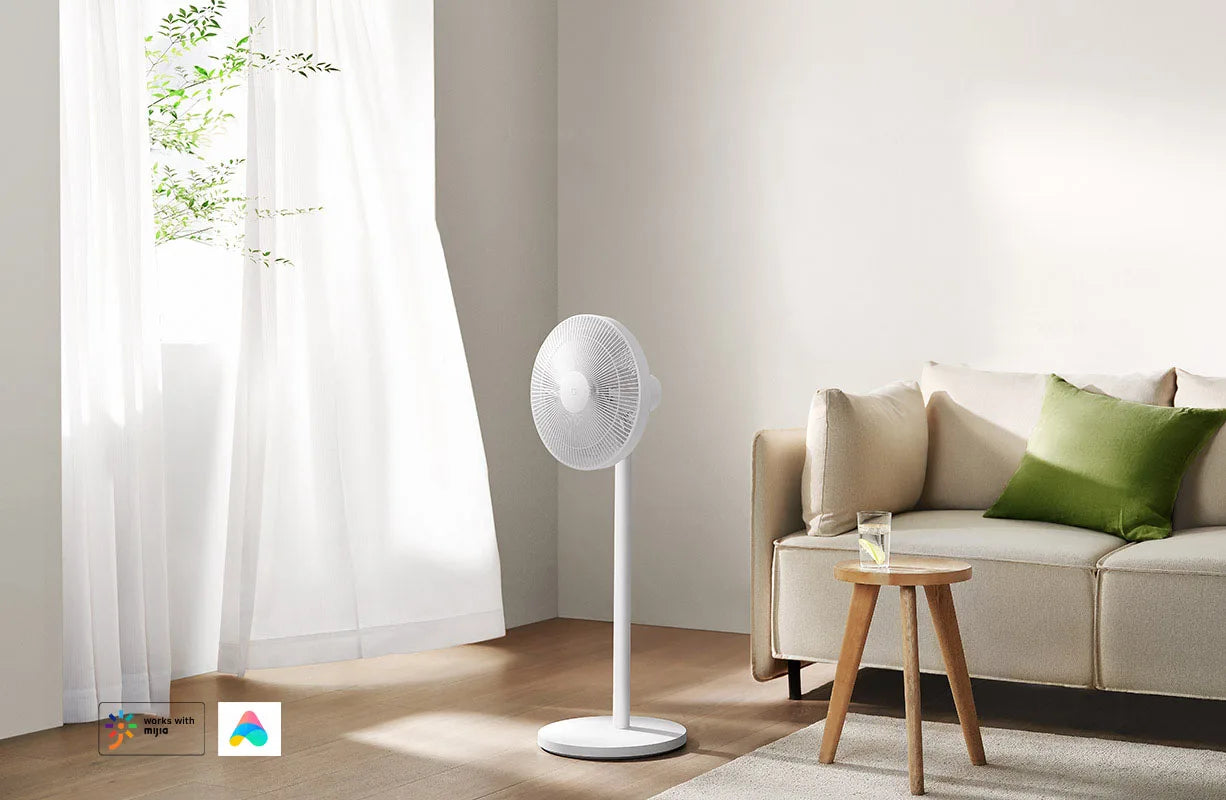 MIJIA Smart DC Inverter Floor Fan 1X Upgrade With 7-Blade,140° Wide-Angle Airflow,Low 25.6dB Noise Fan,Power Bank Support