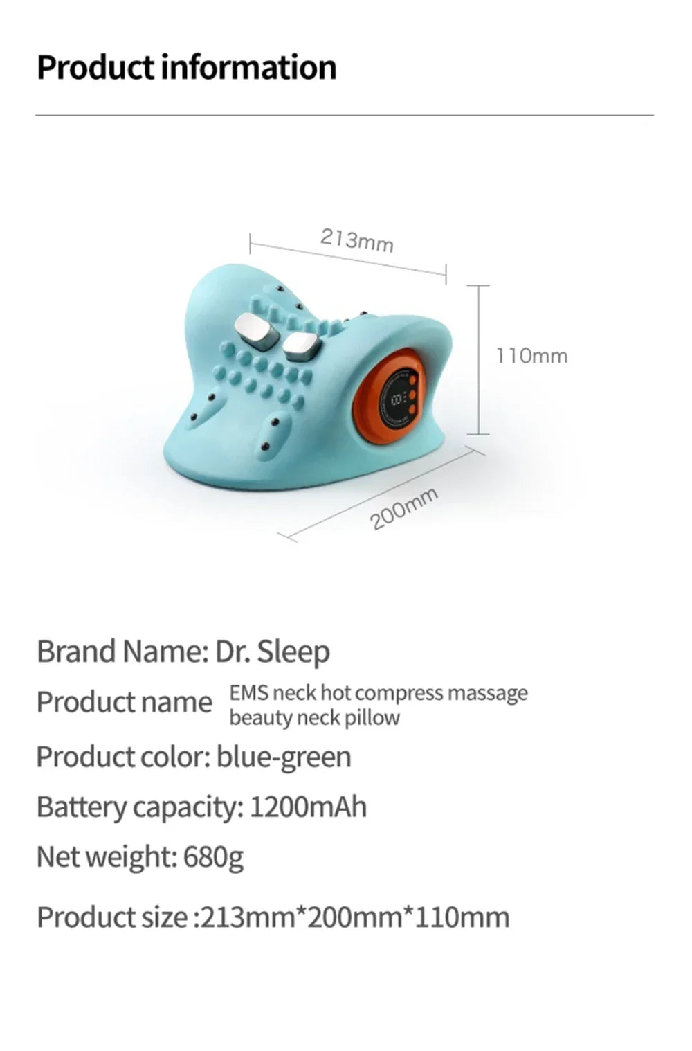 Electric Cervical Massager Spine Stretch Neck Shoulder Cervical Muscle Relaxation Device Shoulder Massag Pillow Spine Correction