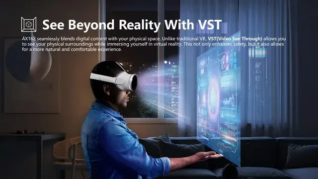 All-in-One 4K 72Hz/90Hz 6DoF 105° FOV Spatial VR AR MR Device with 3D Video Glasses