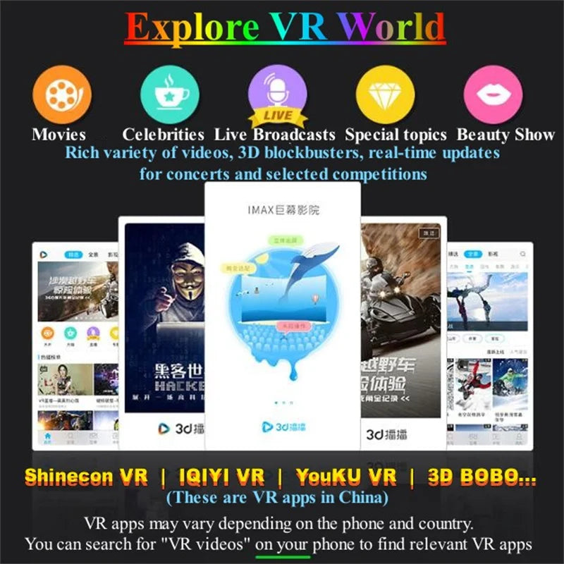 Qianhuan Magic Mirror VR Glasses AIO5 - All-in-One 3D Stereo Game and Movie Virtual Reality Technology Smart Device, No Phone Re