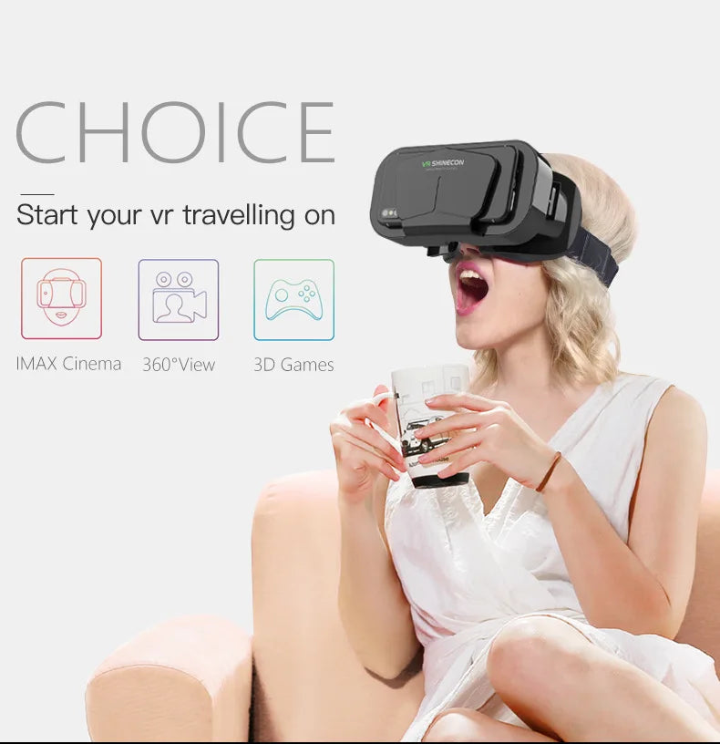 3D Virtual Reality VR Glasses For Phone Mobile Smartphones 7 Inch Headset Helmet Game Wirth Real Viar Goggles Cell Device Lenses