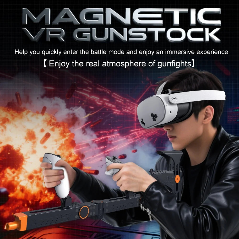 VR Gaming Experience Magnetic VR Games Rifle Gun Suitable For Meta Quest 3S/Quest 3 VR Game Accessories For Kids Adult