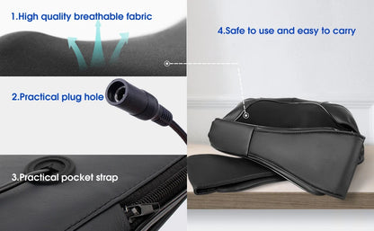 Shiatsu Neck and Shoulder Massager Heated Back Massager U Shape Deep Kneading Electric Massage Pillow For Neck Waist Leg Body