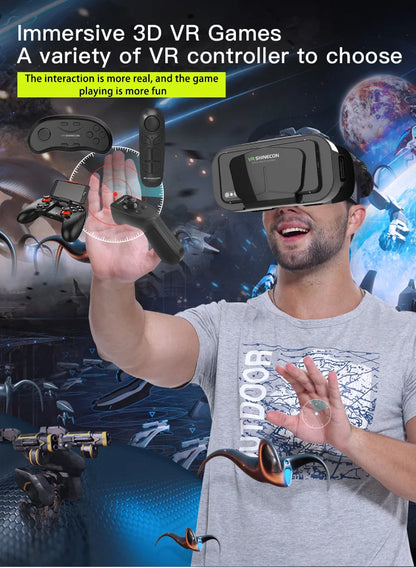 3D Virtual Reality VR Glasses For Phone Mobile Smartphones 7 Inch Headset Helmet Game Wirth Real Viar Goggles Cell Device Lenses