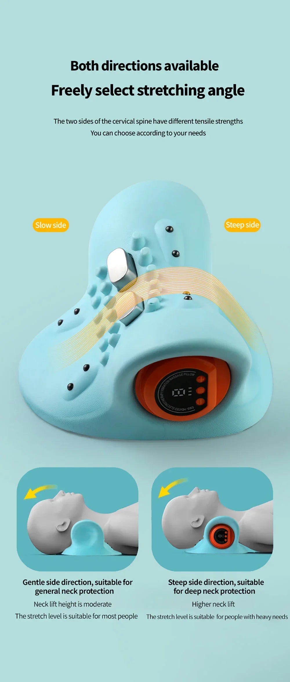 Electric Cervical Massager Spine Stretch Neck Shoulder Cervical Muscle Relaxation Device Shoulder Massag Pillow Spine Correction
